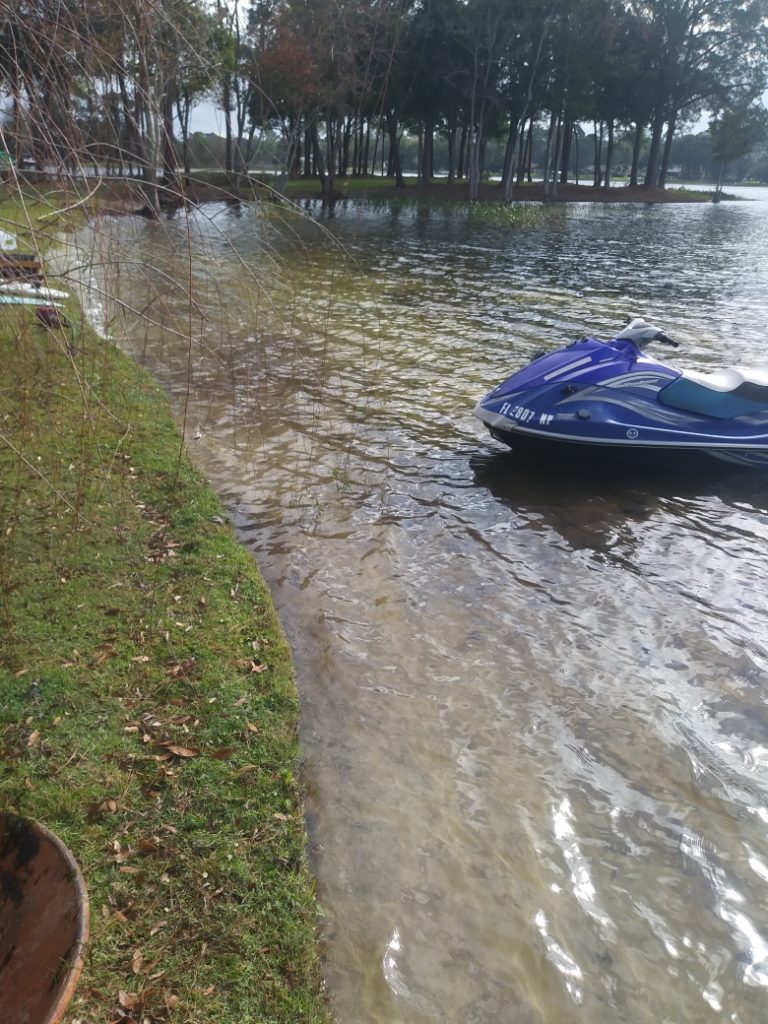 Jet ski on clear lake water
